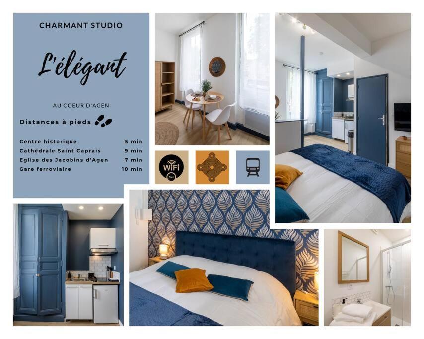 L'Elegant, Charmant Studio Hyper Centre Gare 800M アジャン エクステリア 写真